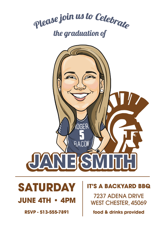 Custom Caricature Graduation Invitation * Digital File Only