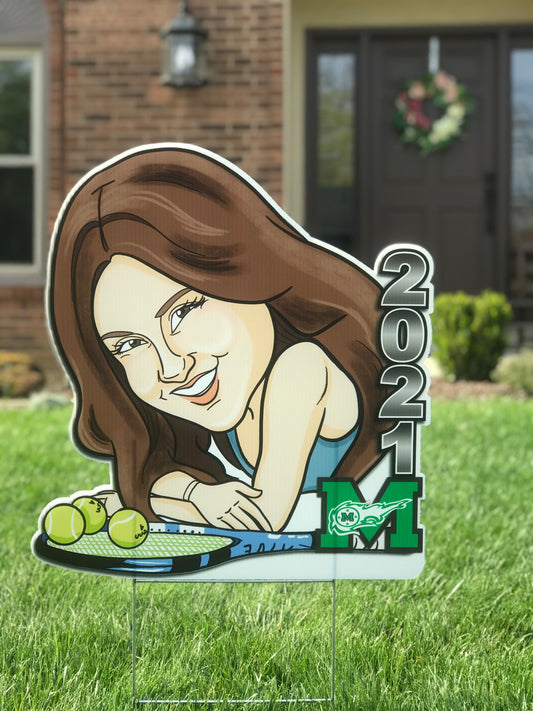 Caricature Graduation Yard Sign